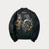 Ghost Embroidered Sukajan Bomber Jacket – Men's MA1 Pilot Coat Japan Streetwear
